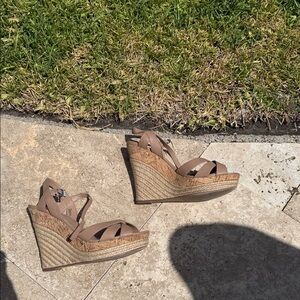 Stylish Tan Wedge Sandals